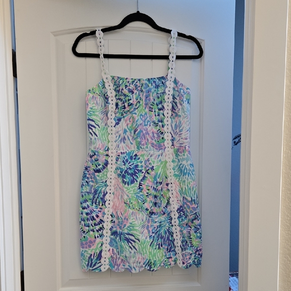 Lilly Pulitzer Dresses & Skirts - Lilly Pulitzer Colorful Sleeveless Dress with Lace Detail Sz 6 New
